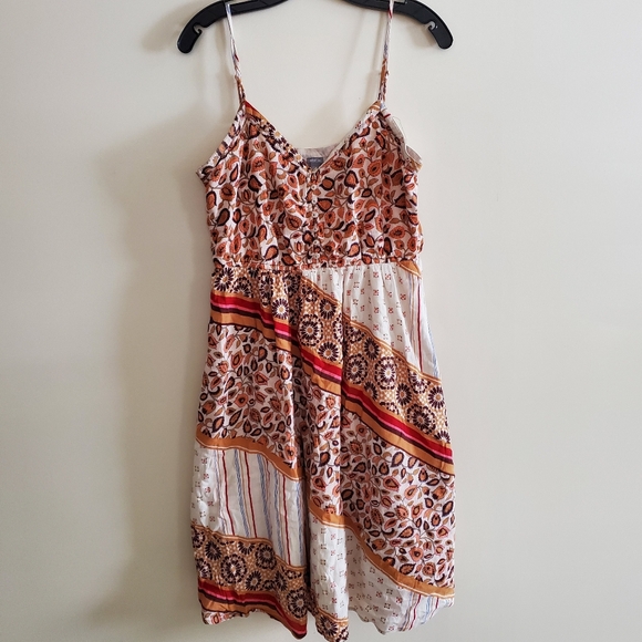 aerie Dresses & Skirts - Aerie Boho Spaghetti Strap Midi Dress Mixed Pattern Summer Dress Size Large
